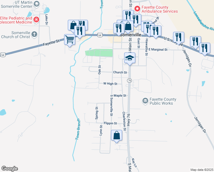 map of restaurants, bars, coffee shops, grocery stores, and more near 300 West High Street in Somerville