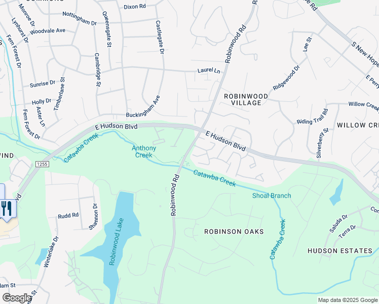 map of restaurants, bars, coffee shops, grocery stores, and more near 1935 Robinwood Road in Gastonia