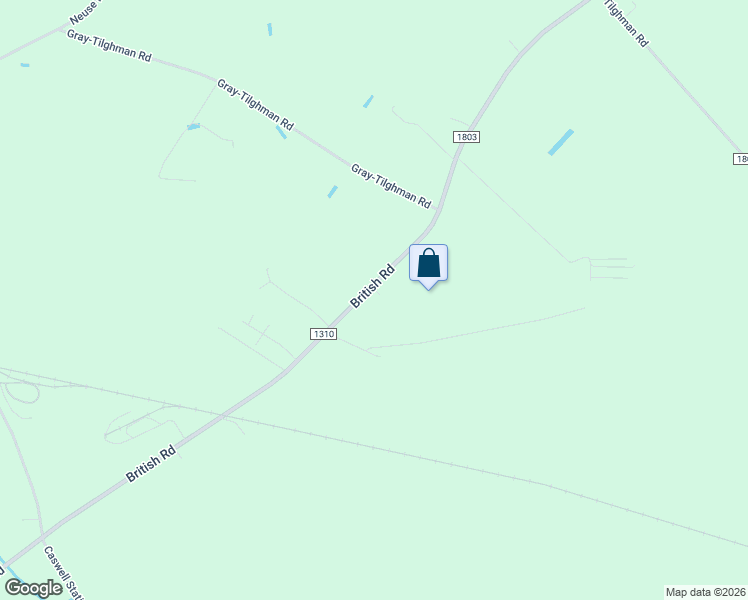 map of restaurants, bars, coffee shops, grocery stores, and more near 743 British Road in Kinston