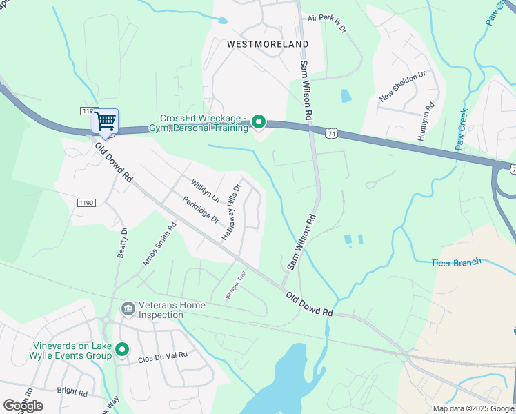 map of restaurants, bars, coffee shops, grocery stores, and more near 8035 Dewey Drive in Charlotte