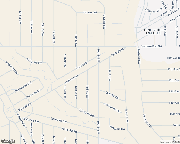 map of restaurants, bars, coffee shops, grocery stores, and more near 1104 11th Street Southwest in Rio Rancho