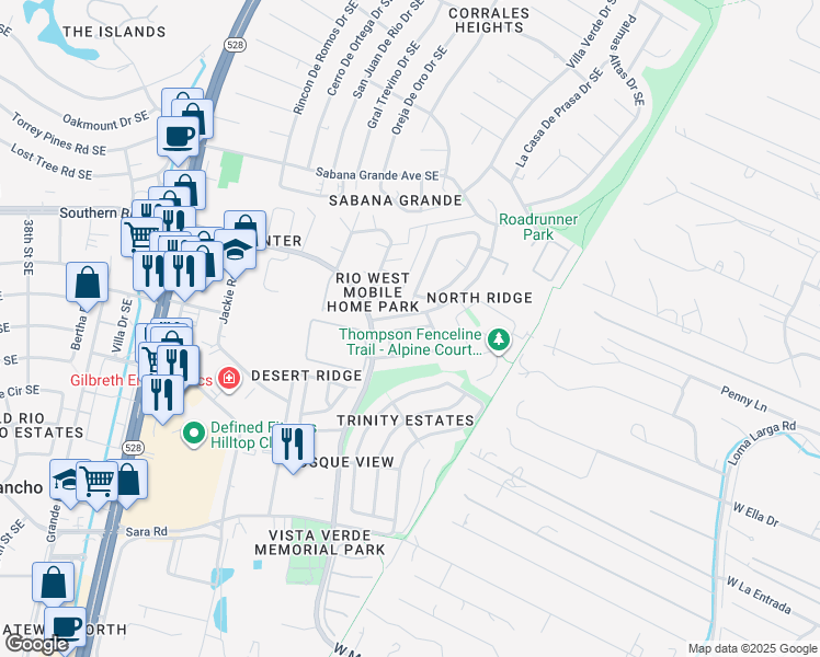 map of restaurants, bars, coffee shops, grocery stores, and more near 4529 Ambrose Alday Loop Southeast in Rio Rancho