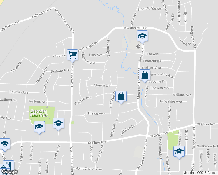 map of restaurants, bars, coffee shops, grocery stores, and more near 2277 Sharon Lane in Memphis