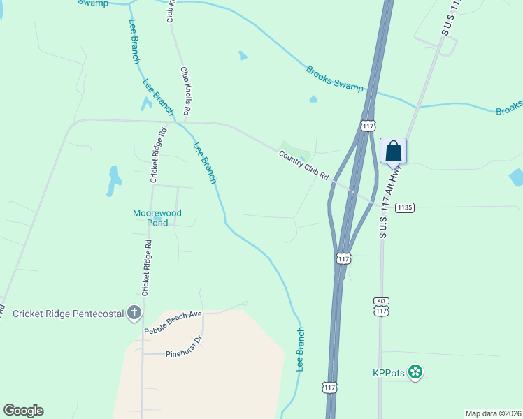 map of restaurants, bars, coffee shops, grocery stores, and more near 208 Ramblewood Drive in Mount Olive