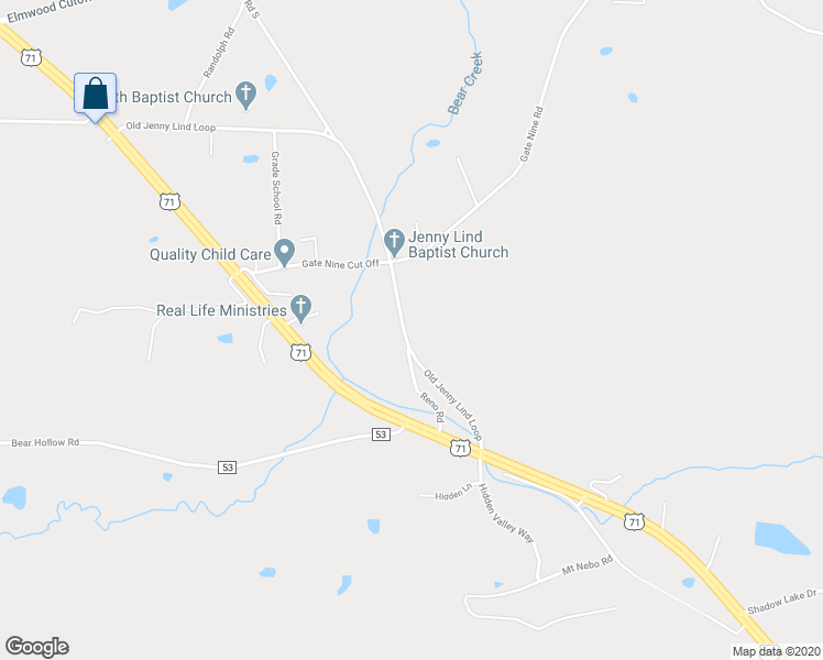 map of restaurants, bars, coffee shops, grocery stores, and more near 15410 Old Jenny Lind Loop in Fort Smith