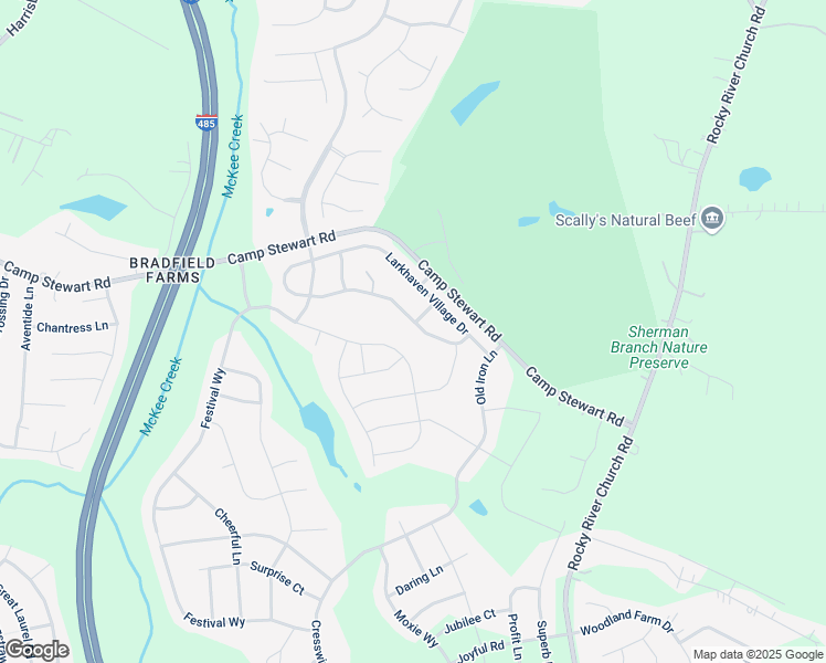 map of restaurants, bars, coffee shops, grocery stores, and more near 4620 Larkhaven Village Drive in Charlotte