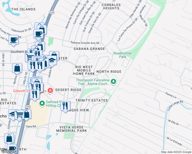 map of restaurants, bars, coffee shops, grocery stores, and more near 4529 Ambrose Alday Loop Southeast in Rio Rancho