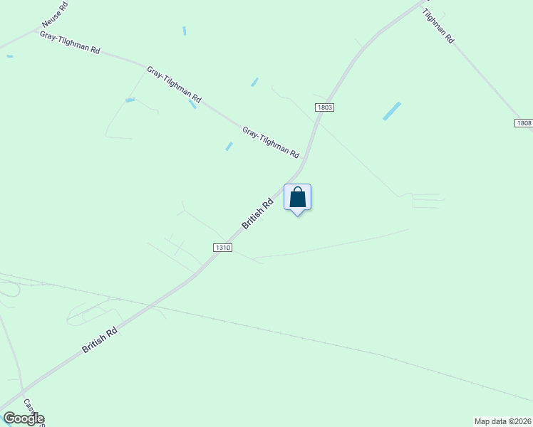 map of restaurants, bars, coffee shops, grocery stores, and more near 743 British Road in Kinston