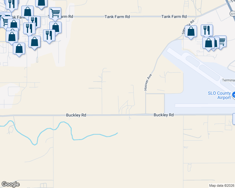 map of restaurants, bars, coffee shops, grocery stores, and more near 4375 Rustic Way in San Luis Obispo