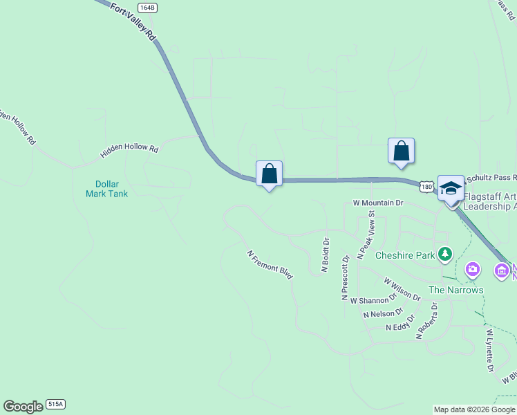 map of restaurants, bars, coffee shops, grocery stores, and more near 2973 North Kristin Drive in Flagstaff