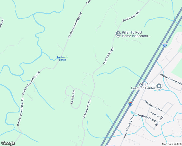 map of restaurants, bars, coffee shops, grocery stores, and more near 5755 Frontage Road Northwest in Cleveland