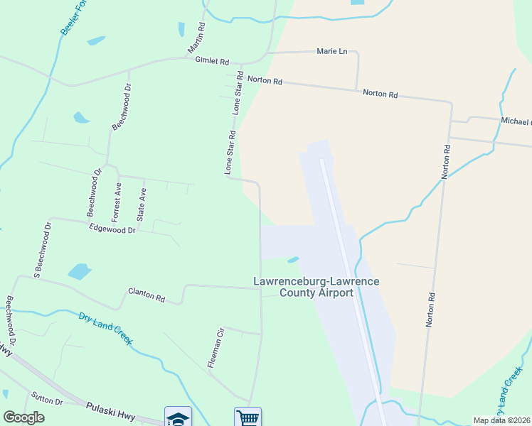 map of restaurants, bars, coffee shops, grocery stores, and more near 510 Lone Star Road in Lawrenceburg