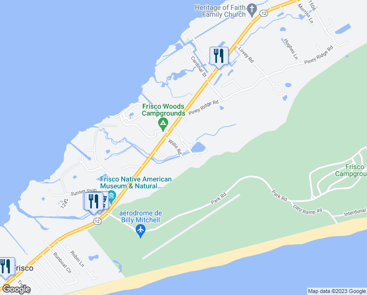 map of restaurants, bars, coffee shops, grocery stores, and more near 53222 Lester Farrow Road in Frisco