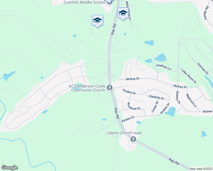 map of restaurants, bars, coffee shops, grocery stores, and more near 2153 Ray Road in Spring Lake