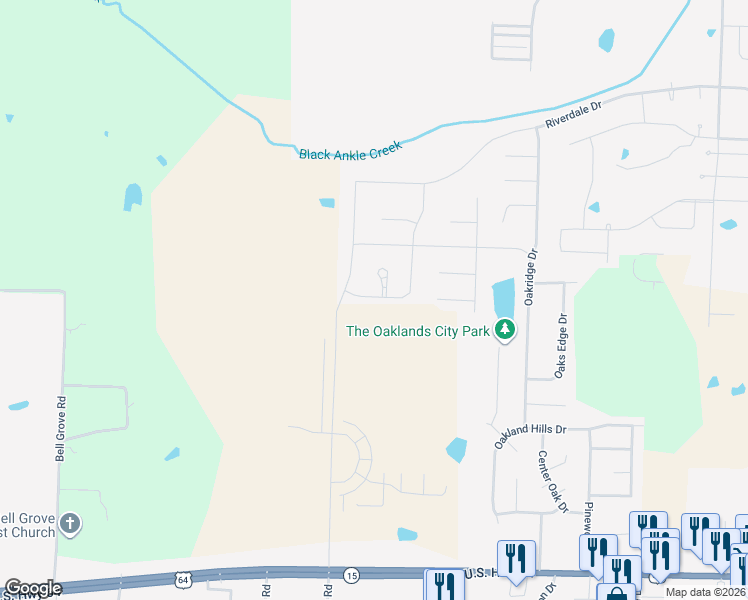 map of restaurants, bars, coffee shops, grocery stores, and more near 120 Bowers Road in Oakland