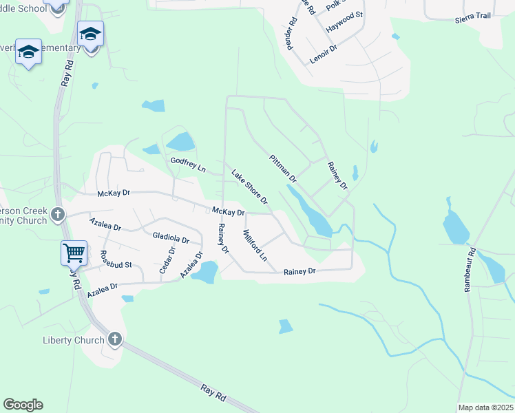 map of restaurants, bars, coffee shops, grocery stores, and more near 711 McKay Drive in Spring Lake