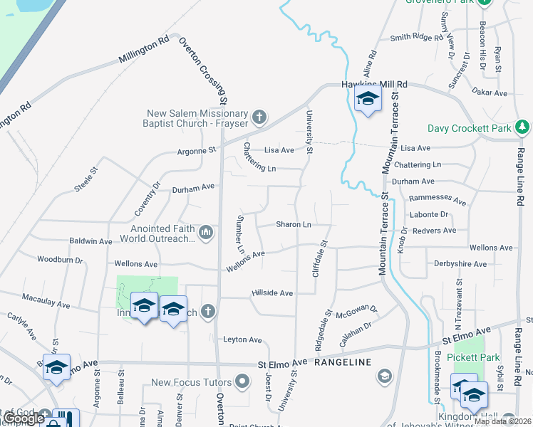 map of restaurants, bars, coffee shops, grocery stores, and more near 4158 Slumber Lane in Memphis