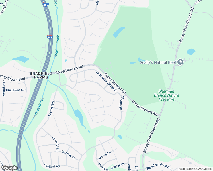 map of restaurants, bars, coffee shops, grocery stores, and more near 4620 Larkhaven Village Drive in Charlotte