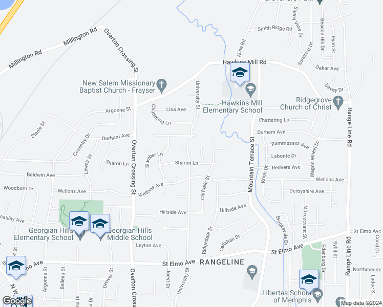 map of restaurants, bars, coffee shops, grocery stores, and more near 4138 University Street in Memphis
