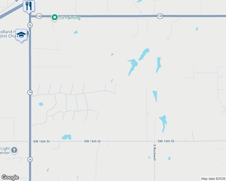 map of restaurants, bars, coffee shops, grocery stores, and more near 601 South Rockwell Avenue in Newcastle