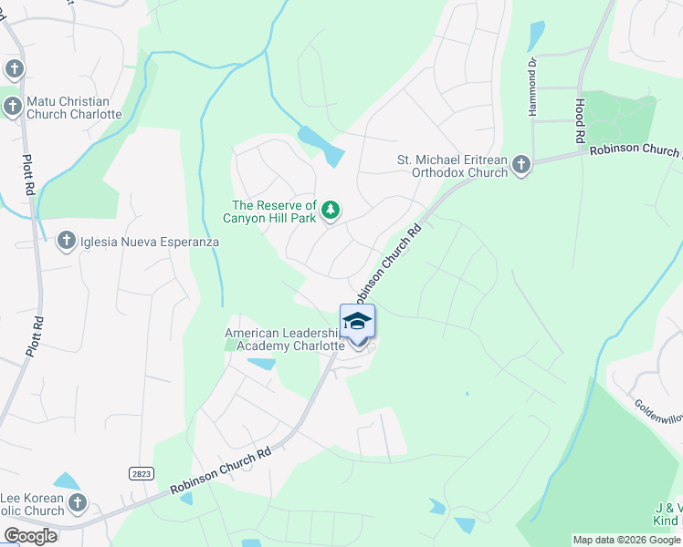 map of restaurants, bars, coffee shops, grocery stores, and more near 6332 Marquam Place in Charlotte