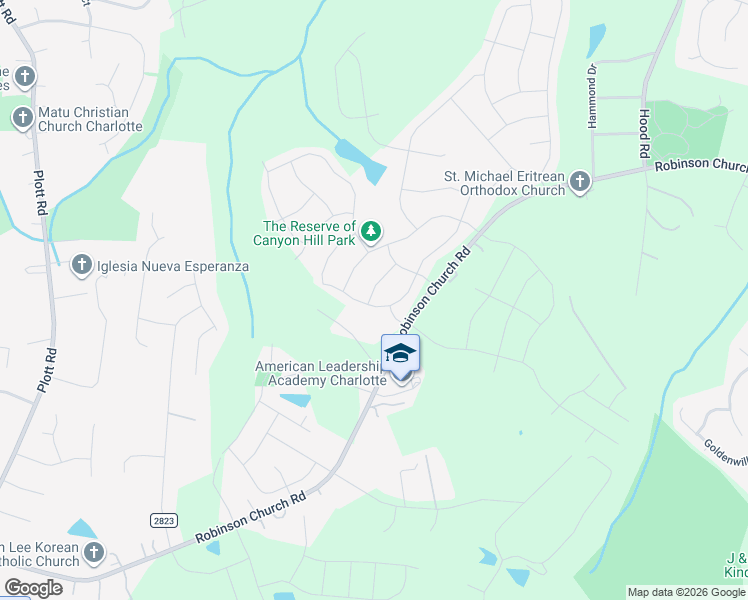 map of restaurants, bars, coffee shops, grocery stores, and more near 6414 Jerimoth in Charlotte