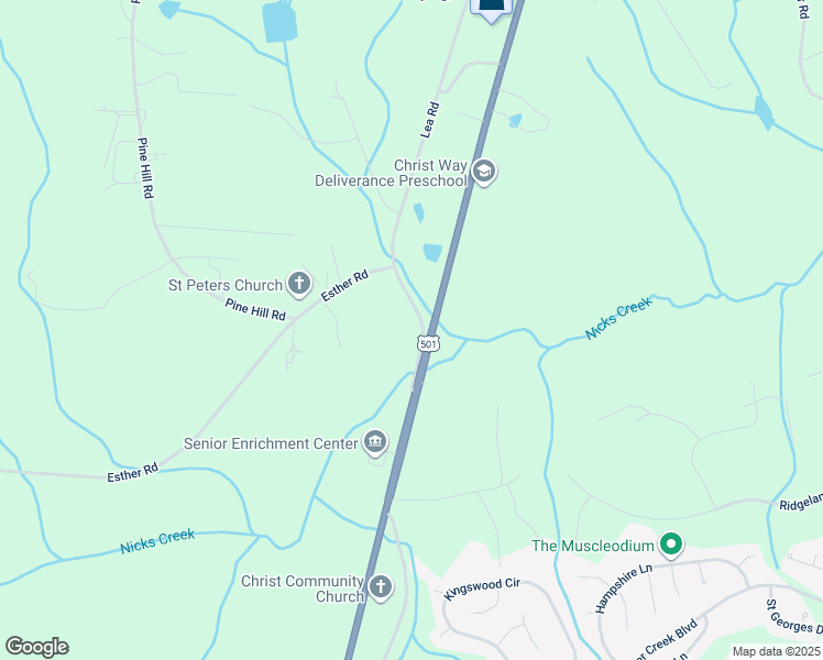 map of restaurants, bars, coffee shops, grocery stores, and more near 716 Lea Road in Moore County