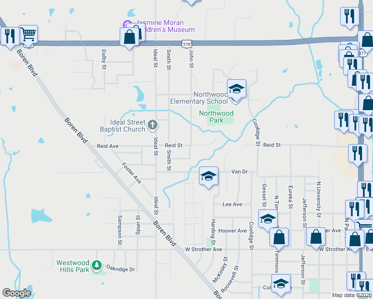 map of restaurants, bars, coffee shops, grocery stores, and more near 1228 Reid Circle in Seminole