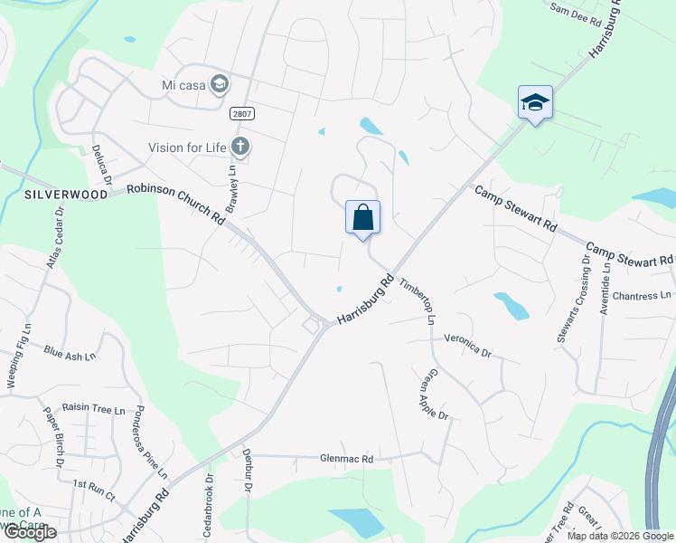 map of restaurants, bars, coffee shops, grocery stores, and more near 10333 Robinson Church Road in Charlotte
