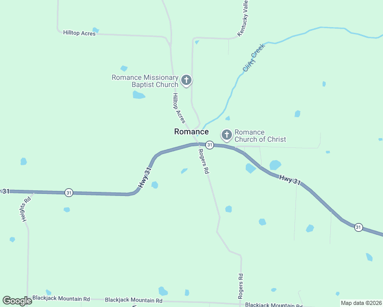 map of restaurants, bars, coffee shops, grocery stores, and more near 272 Arkansas 31 in Romance