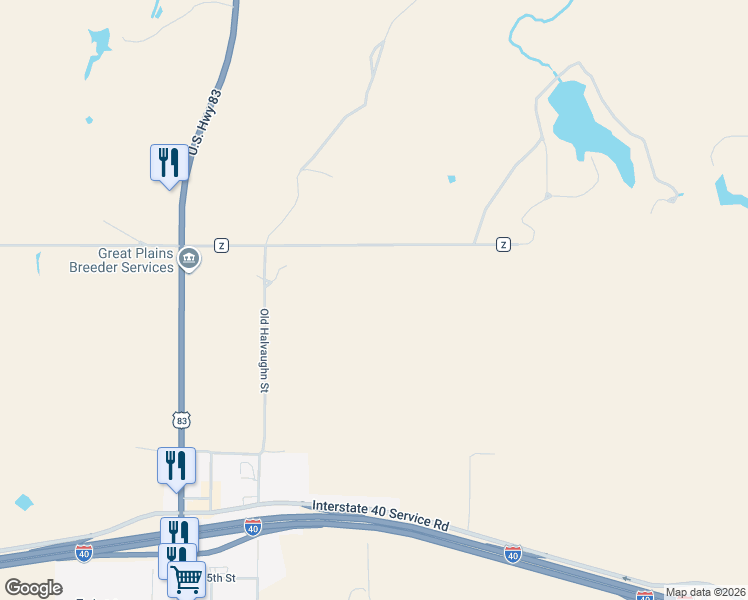 map of restaurants, bars, coffee shops, grocery stores, and more near in Shamrock