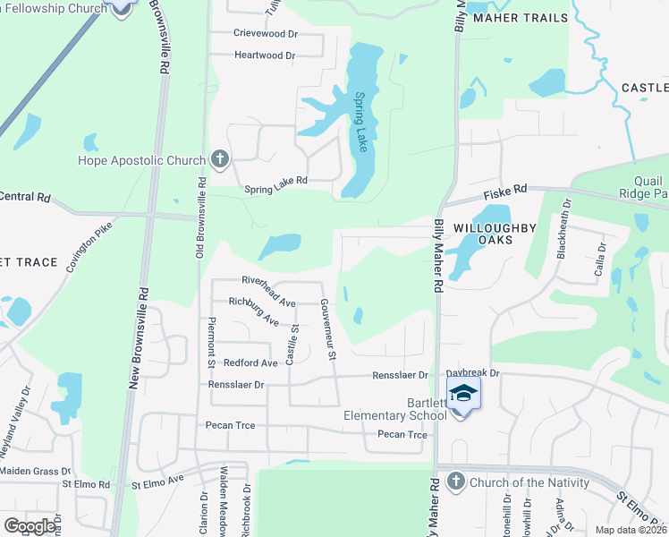 map of restaurants, bars, coffee shops, grocery stores, and more near 4159 Bedford Valley Lane in Memphis