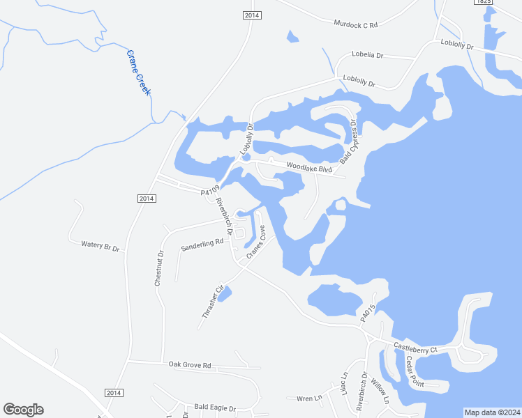 map of restaurants, bars, coffee shops, grocery stores, and more near 181 Cranes Cove in Vass