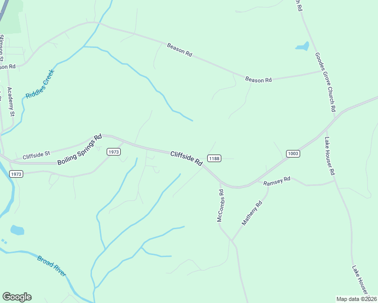 map of restaurants, bars, coffee shops, grocery stores, and more near 3840 Cliffside Road in Mooresboro