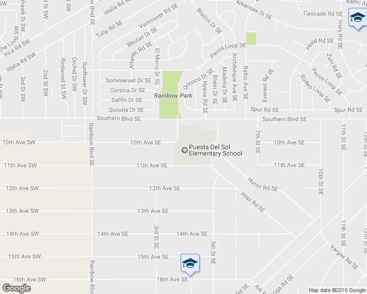 map of restaurants, bars, coffee shops, grocery stores, and more near 450 Southern Boulevard Southeast in Rio Rancho