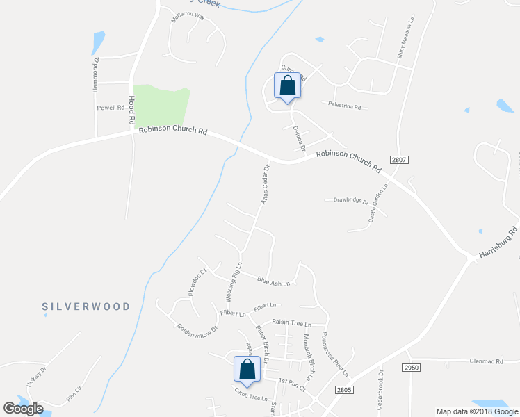 map of restaurants, bars, coffee shops, grocery stores, and more near 9226 Atlas Cedar Drive in Charlotte