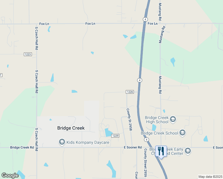map of restaurants, bars, coffee shops, grocery stores, and more near 2161 County Road 1226 in Tuttle