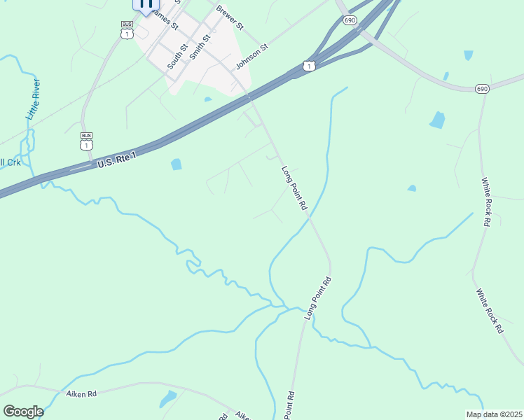 map of restaurants, bars, coffee shops, grocery stores, and more near 455 Rollins Road in Vass