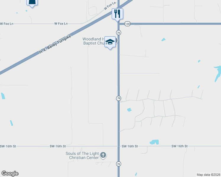 map of restaurants, bars, coffee shops, grocery stores, and more near 805 Oklahoma 76 in Newcastle