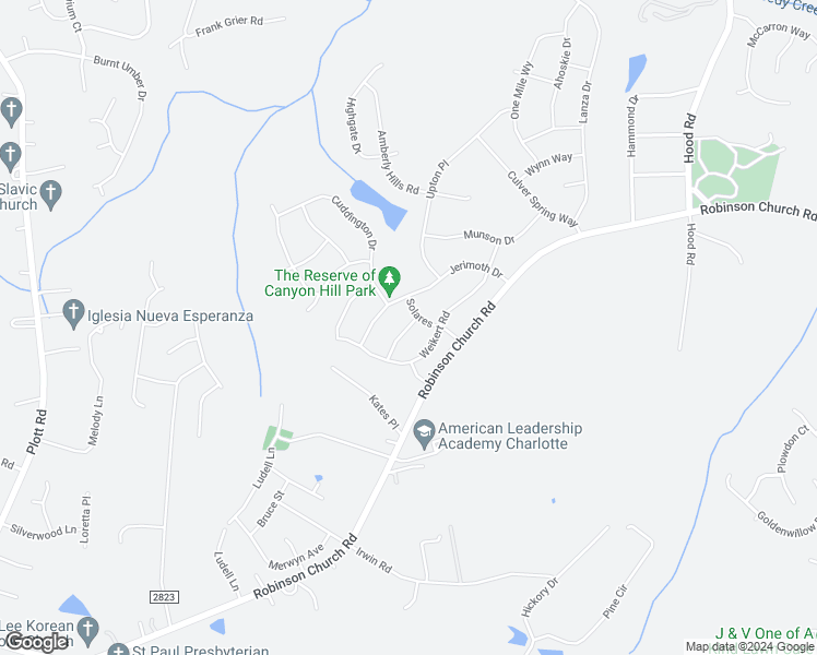 map of restaurants, bars, coffee shops, grocery stores, and more near 6332 Marquam Place in Charlotte