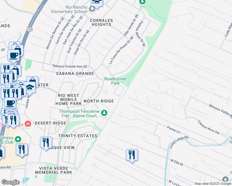 map of restaurants, bars, coffee shops, grocery stores, and more near 1018 Joshua Drive in Rio Rancho