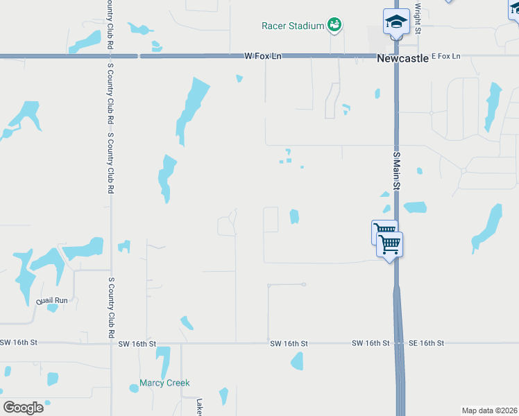map of restaurants, bars, coffee shops, grocery stores, and more near 1106 South Dickerson Street in Newcastle