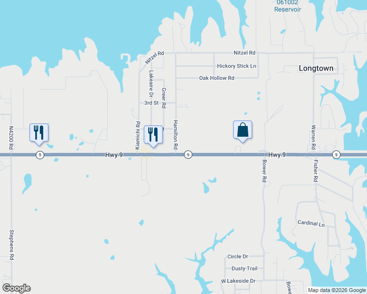 map of restaurants, bars, coffee shops, grocery stores, and more near 9 Oklahoma 9 in Eufaula