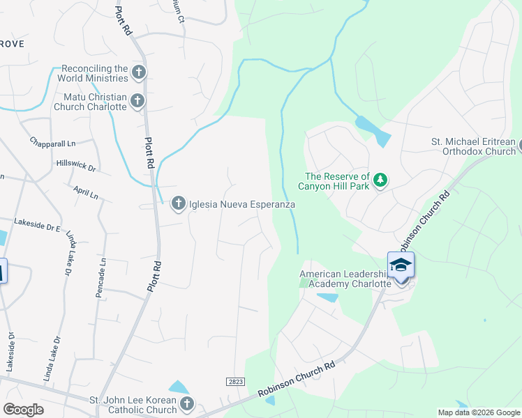 map of restaurants, bars, coffee shops, grocery stores, and more near in Charlotte