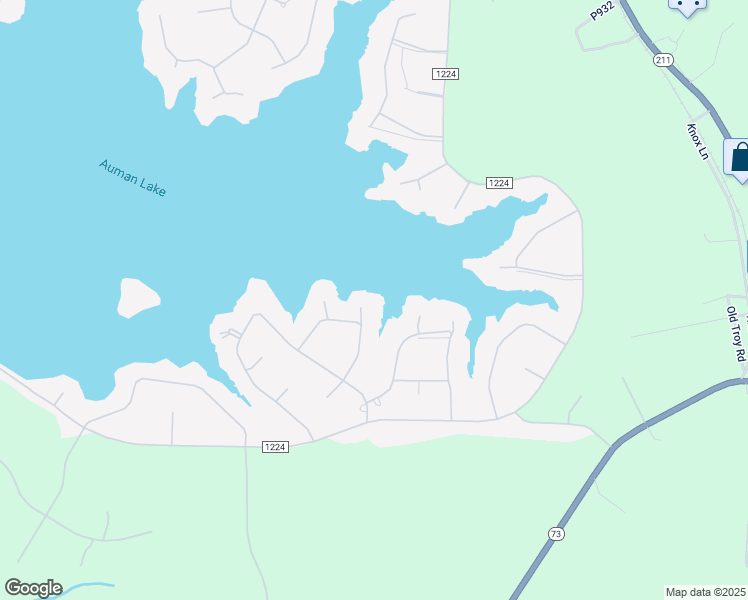 map of restaurants, bars, coffee shops, grocery stores, and more near 106 Cook Point in Seven Lakes