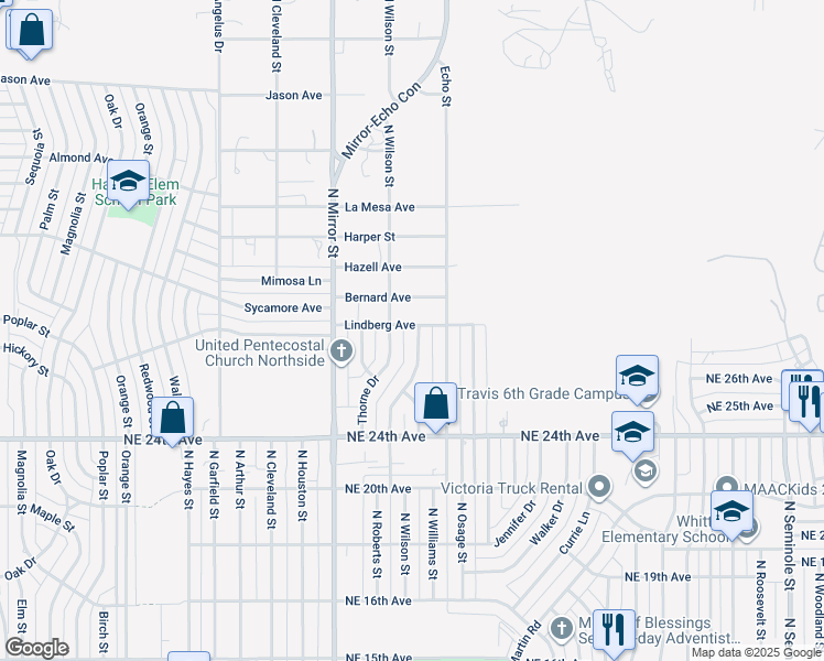 map of restaurants, bars, coffee shops, grocery stores, and more near 2523 North Wilson Street in Amarillo