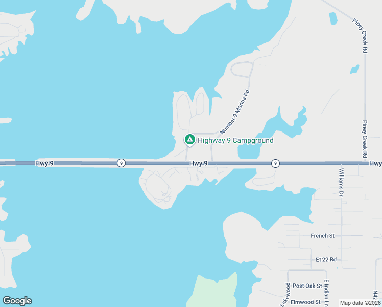 map of restaurants, bars, coffee shops, grocery stores, and more near Oklahoma 9 in Stigler