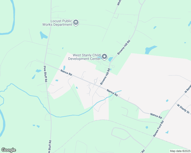 map of restaurants, bars, coffee shops, grocery stores, and more near 416 Nance Road in Stanfield