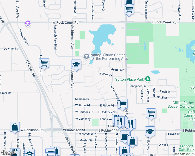 map of restaurants, bars, coffee shops, grocery stores, and more near 241 Telstar Street in Norman