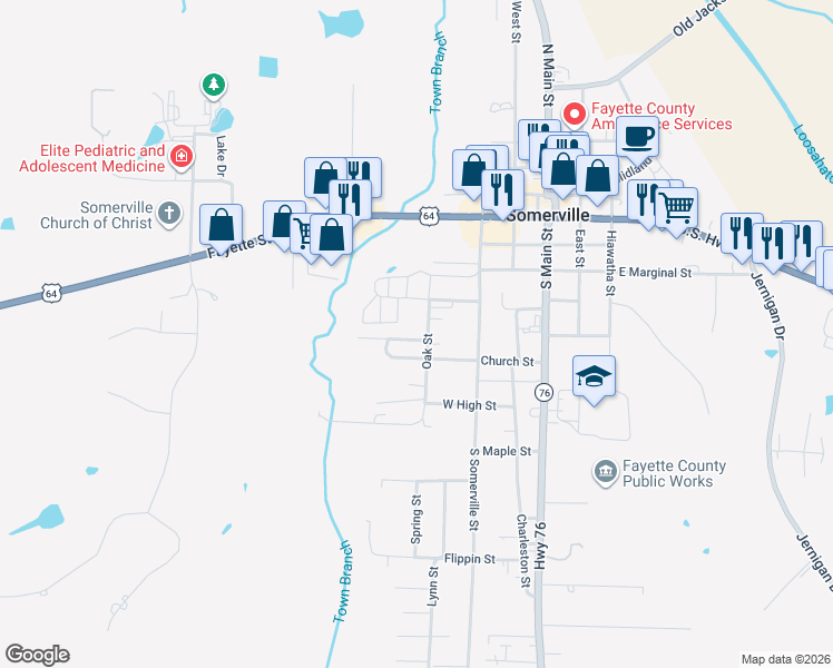 map of restaurants, bars, coffee shops, grocery stores, and more near 411 Oak Street in Somerville